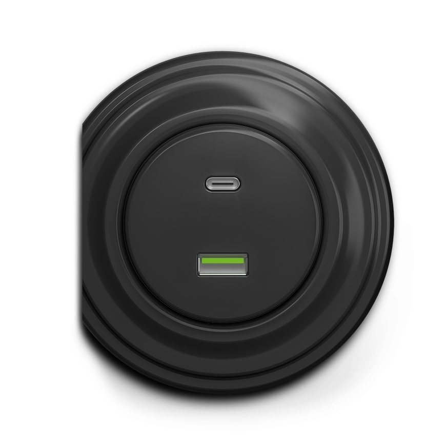Kliklap - Prise USB vintage A+C anthracite