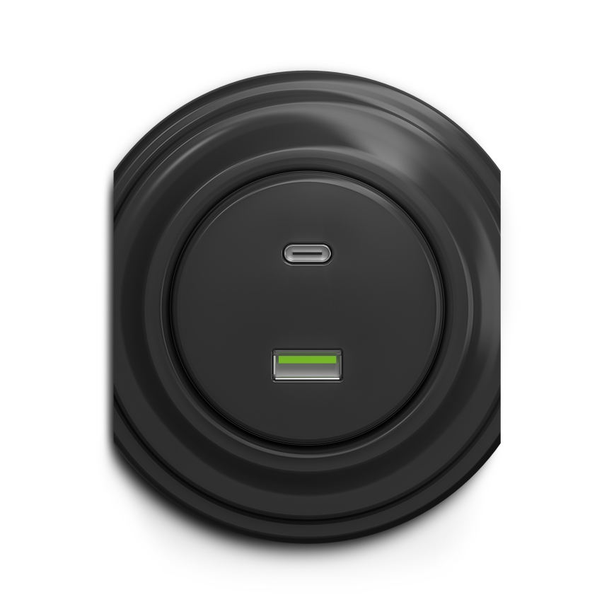 Kliklap - Prise USB vintage A+C anthracite