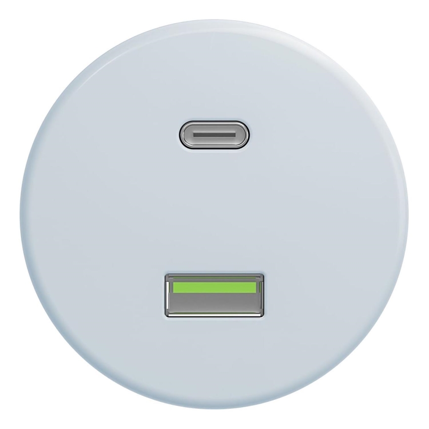 Kliklap - Prise USB vintage A+C bleu