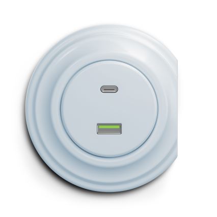 Kliklap - Prise USB vintage A+C bleu