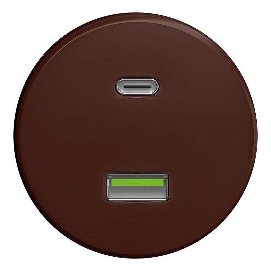Kliklap - Prise USB vintage A+C marron