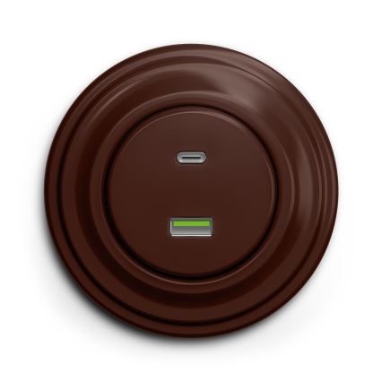 Kliklap - Prise USB vintage A+C marron