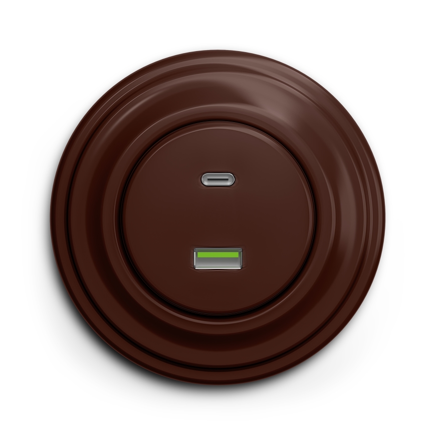 Kliklap - Prise USB vintage A+C marron