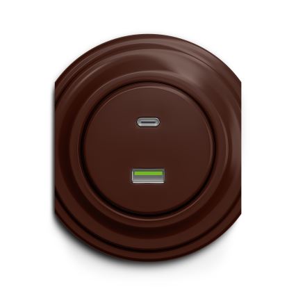 Kliklap - Prise USB vintage A+C marron