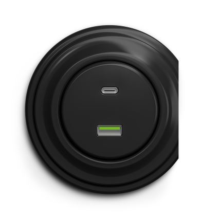 Kliklap - Prise USB vintage A+C noir