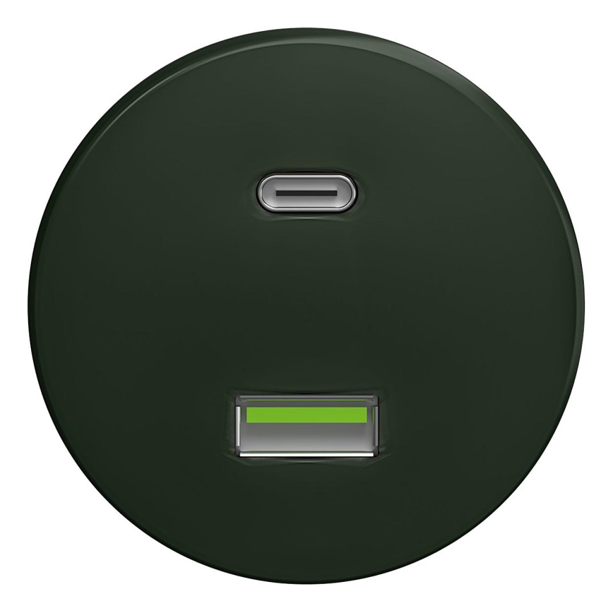 Kliklap - Prise USB vintage A+C vert