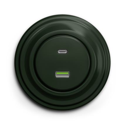 Kliklap - Prise USB vintage A+C vert