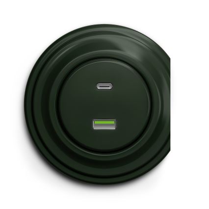 Kliklap - Prise USB vintage A+C vert