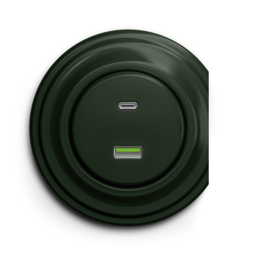 Kliklap - Prise USB vintage A+C vert