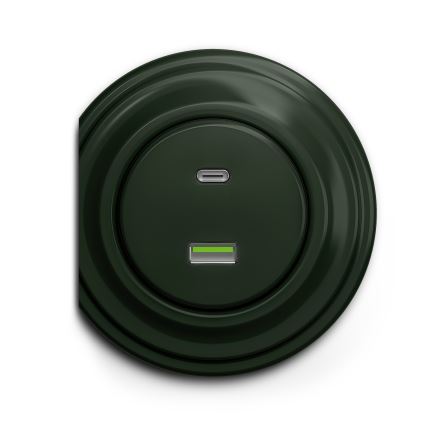 Kliklap - Prise USB vintage A+C vert