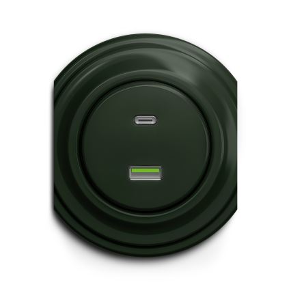 Kliklap - Prise USB vintage A+C vert