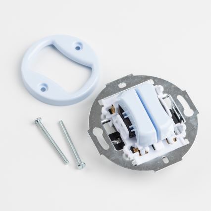 Kliklap - Pulsante doppio in stile retrò con cornice, blu