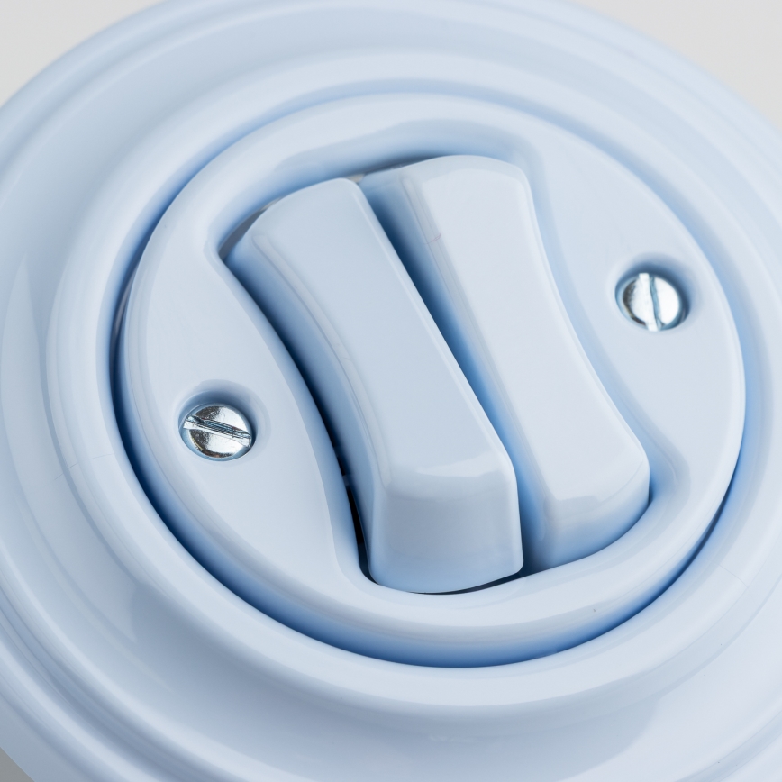 Kliklap - Pulsante doppio in stile retrò con cornice, blu
