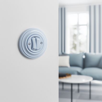 Kliklap - Pulsante doppio in stile retrò con cornice, blu