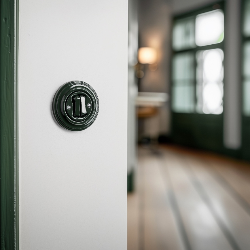 Kliklap - Pulsante doppio in stile retrò con cornice verde