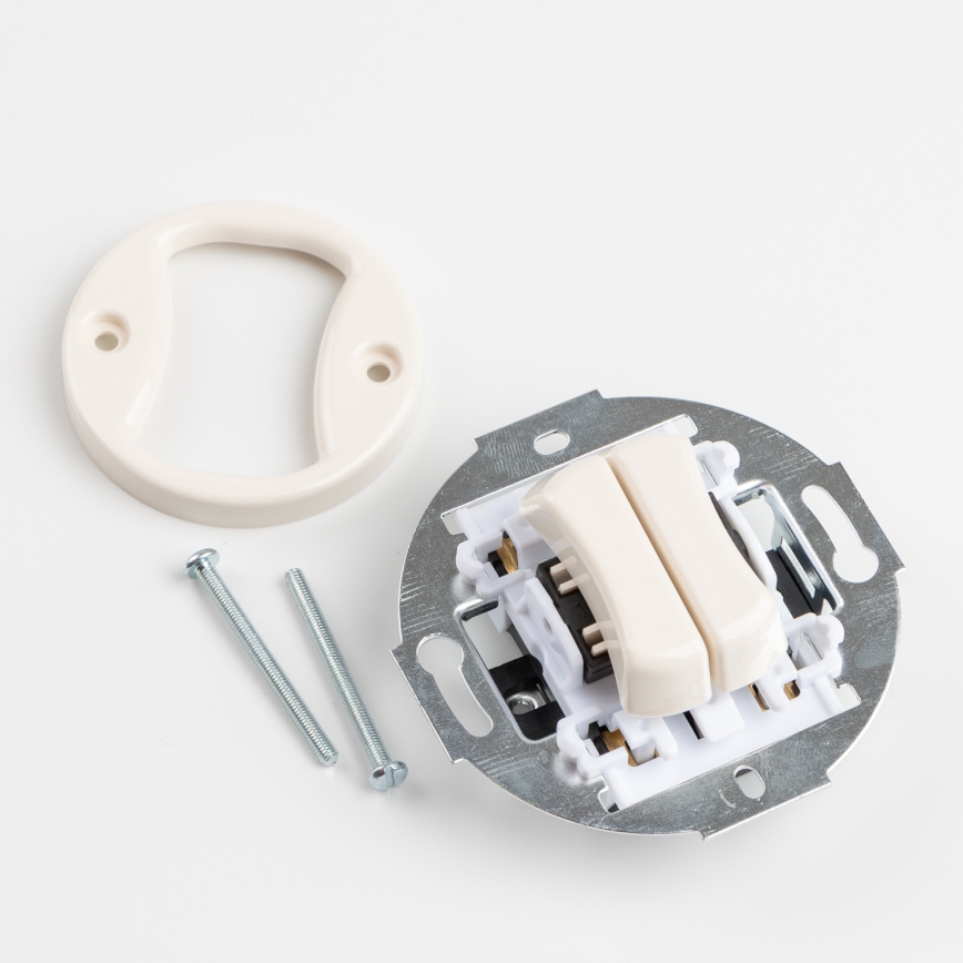 Kliklap - Pulsante doppio retrò con cornice beige