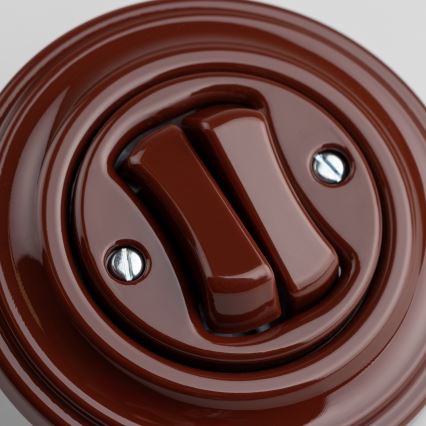 Kliklap - Pulsante doppio retrò con cornice marrone