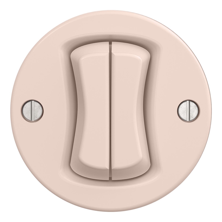 Kliklap - Pulsante doppio retrò senza cornice, rosa antico