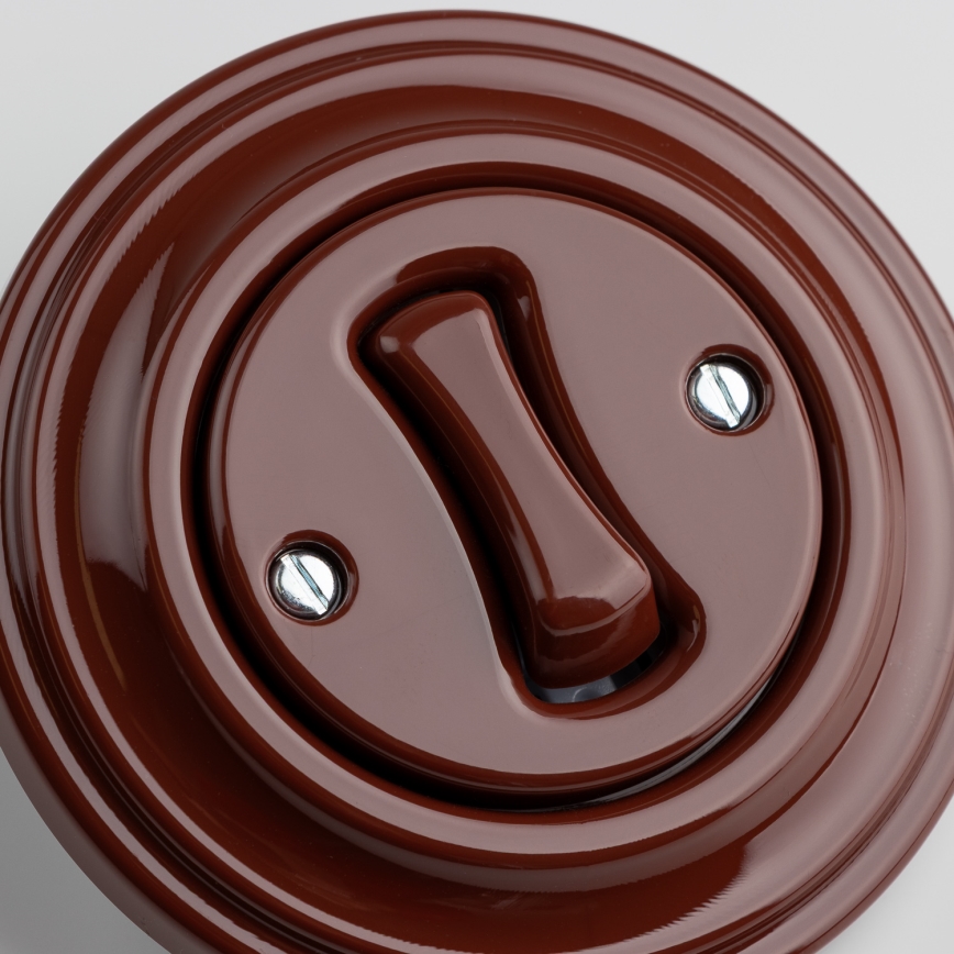 Kliklap - Pulsante retrò con cornice marrone