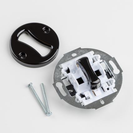 Kliklap - Pulsante retrò con cornice, nero