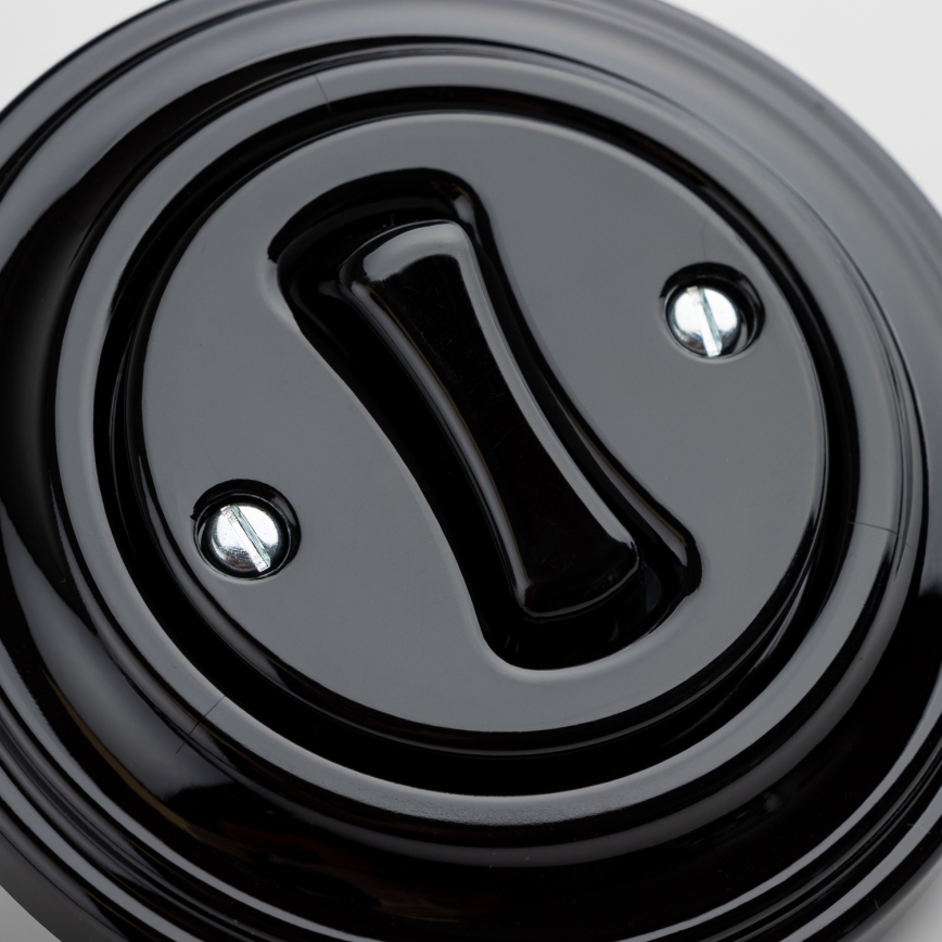 Kliklap - Pulsante retrò con cornice, nero