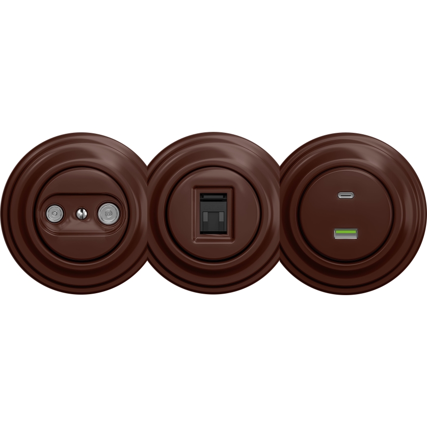 Kliklap - Retro-Datenanschluss ohne Rahmen, braun