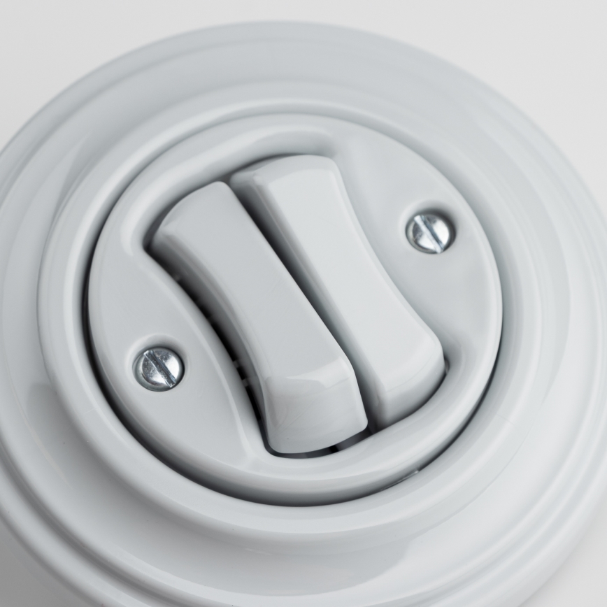 Kliklap – Retro Doppel-Taster mit Rahmen, grau