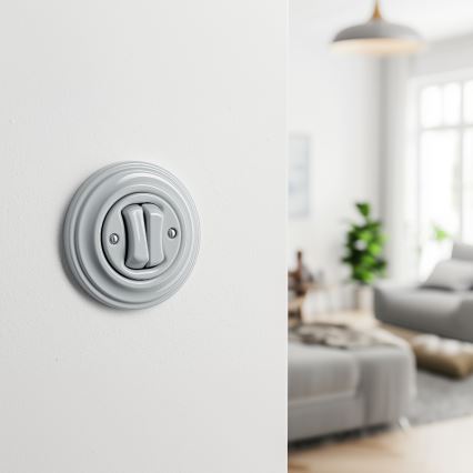 Kliklap – Retro Doppel-Taster mit Rahmen, grau