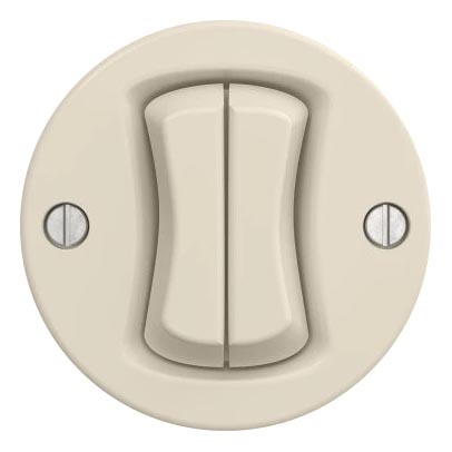 Kliklap - Retro Doppel-Tastschalter ohne Rahmen, Beige