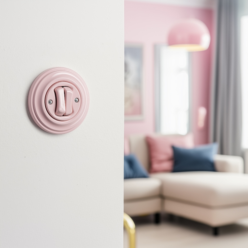 Kliklap - Retro Doppeltaster mit Rahmen altrosa