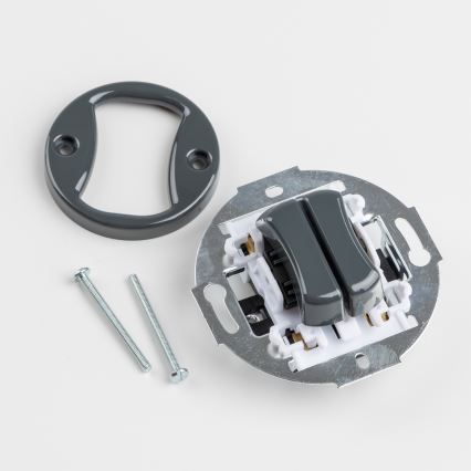 Kliklap - Retro Doppeltaster mit Rahmen, anthrazit