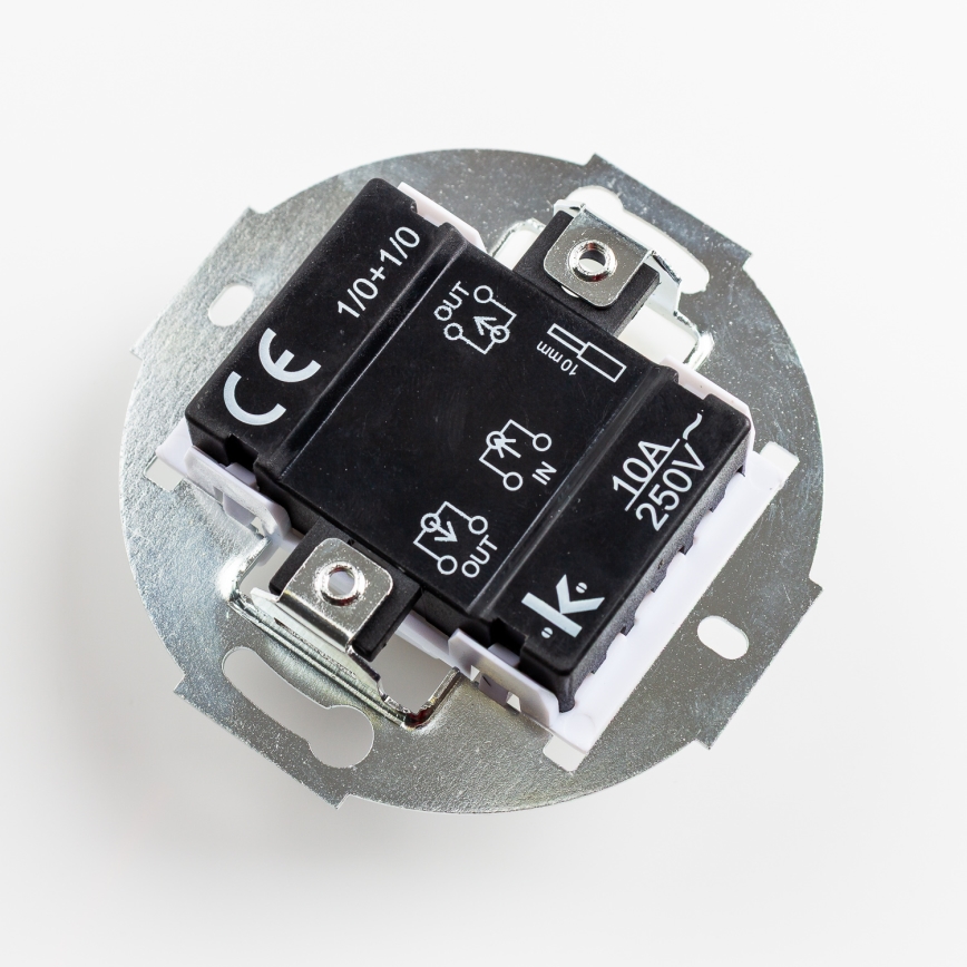 Kliklap - Retro Doppeltaster mit Rahmen, anthrazit