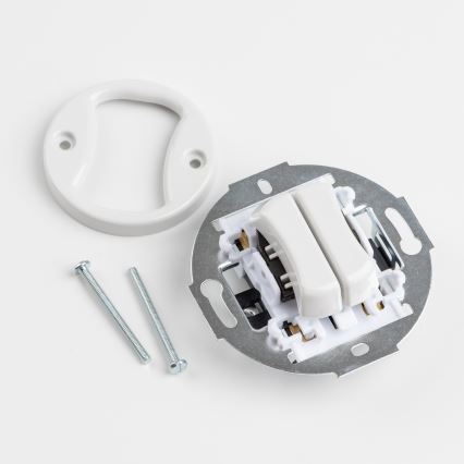 Kliklap - Retro Doppeltaster mit Rahmen, schneeweiß