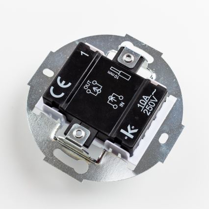 Kliklap - Retro-Einpolschalter mit Rahmen Nr. 1, schneeweiß