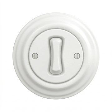 Kliklap - Retro Kreuzschalter mit Rahmen Nr. 7 schneeweiß