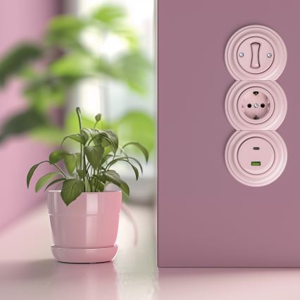 Kliklap - Retro-Mittelrahmen, altrosa