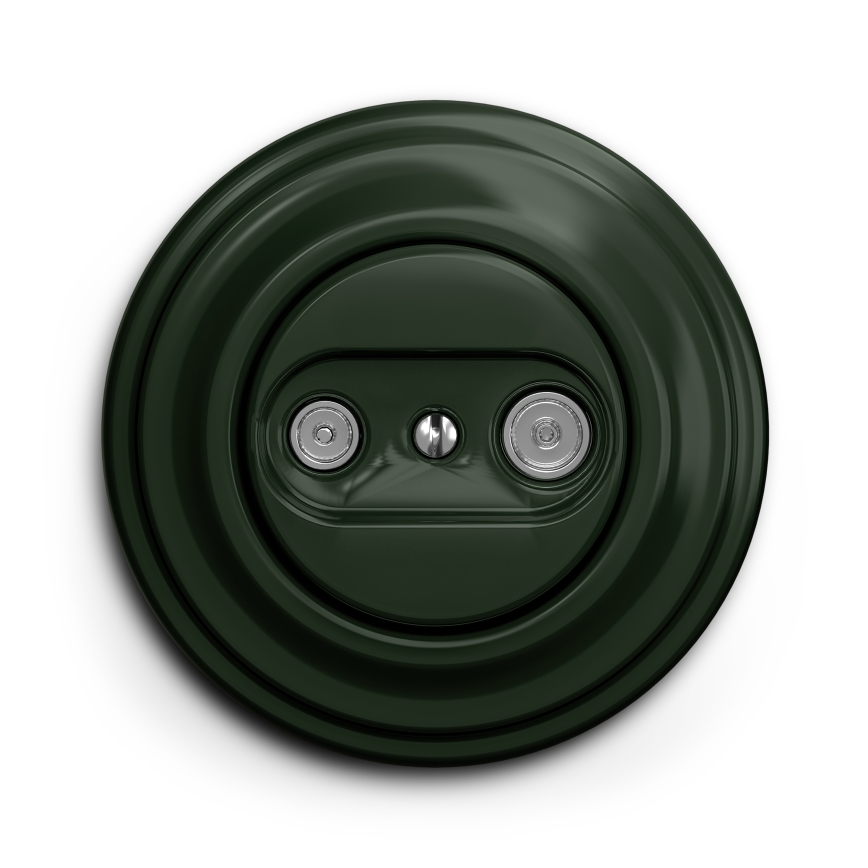 Kliklap - Retro presa TV/FM passante con cornice verde