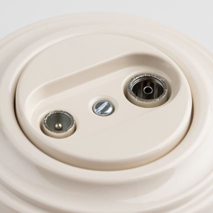 Kliklap - Rétro prise coaxiale murale TV+R (terminale) avec cadre beige