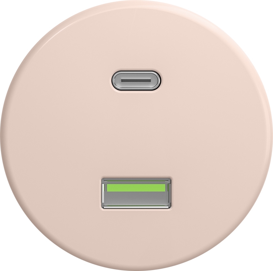Kliklap - Retro-USB-Steckdose A+C rahmenlos, altrosa