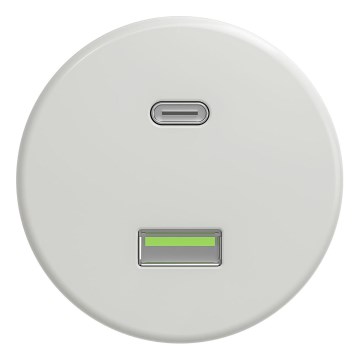 Kliklap - Retro USB-Steckdose A+C rahmenlos keramikweiß