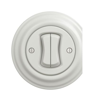 Kliklap - Vintage Doppel-Drucktastenschalter weiß