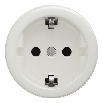 Kliklap - Vintage-Haushaltssteckdose ohne Rahmen SCHUKO 230V/16A weiß