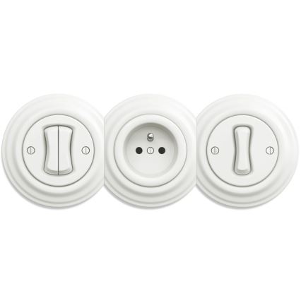 Kliklap - Vintage presa senza cornice 230V bianco