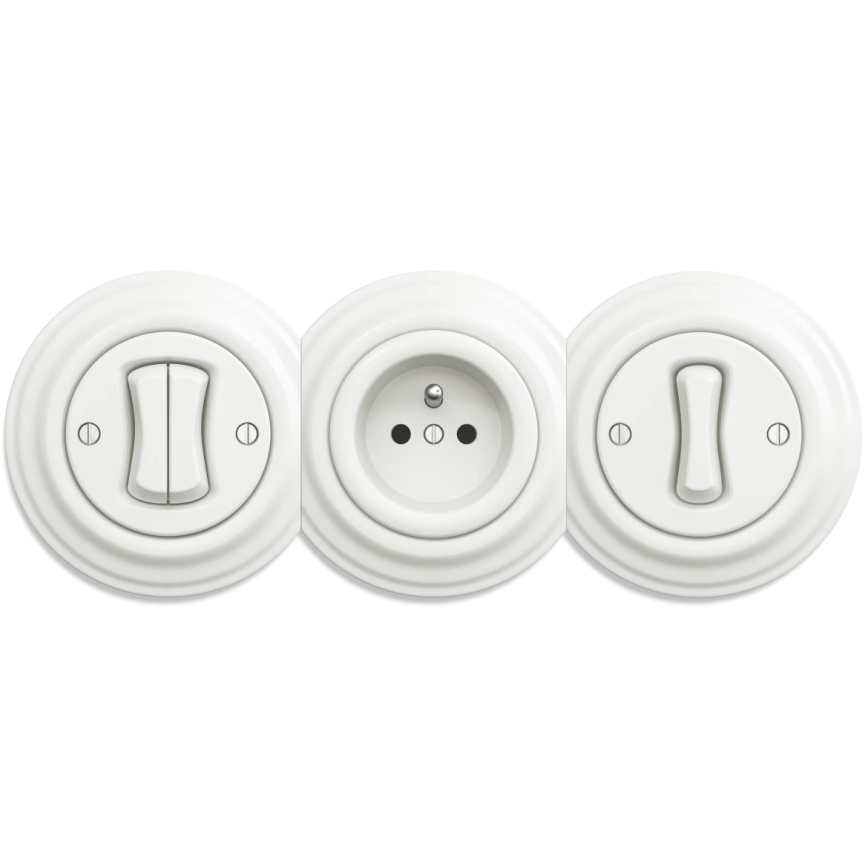Kliklap - Vintage presa senza cornice 230V bianco