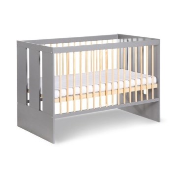 KLUPŚ - Babybett PAULINE 120x60 cm Kiefer/Grau