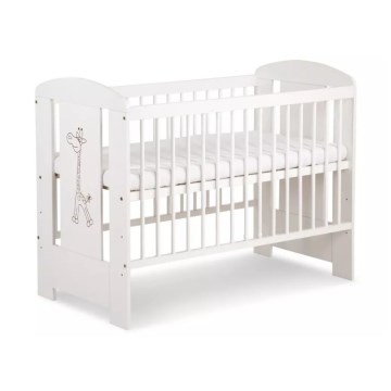 KLUPŚ - Babybett SAFARI 120x60 cm Giraffe Kiefer/weiß