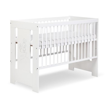 KLUPŚ - Babybett SAFARI 120x60 cm Hase Kiefer/Weiß