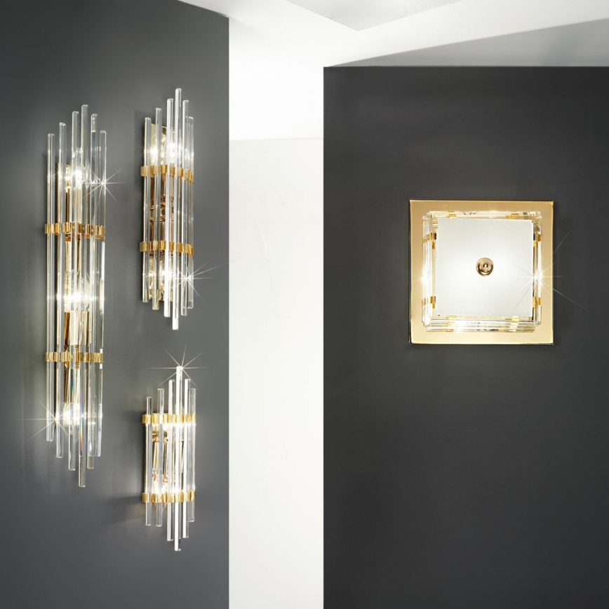 Kolarz 0342.62M.3 - Wandleuchte ONTARIO 2xE14/40W/230V 41 cm 24K golden