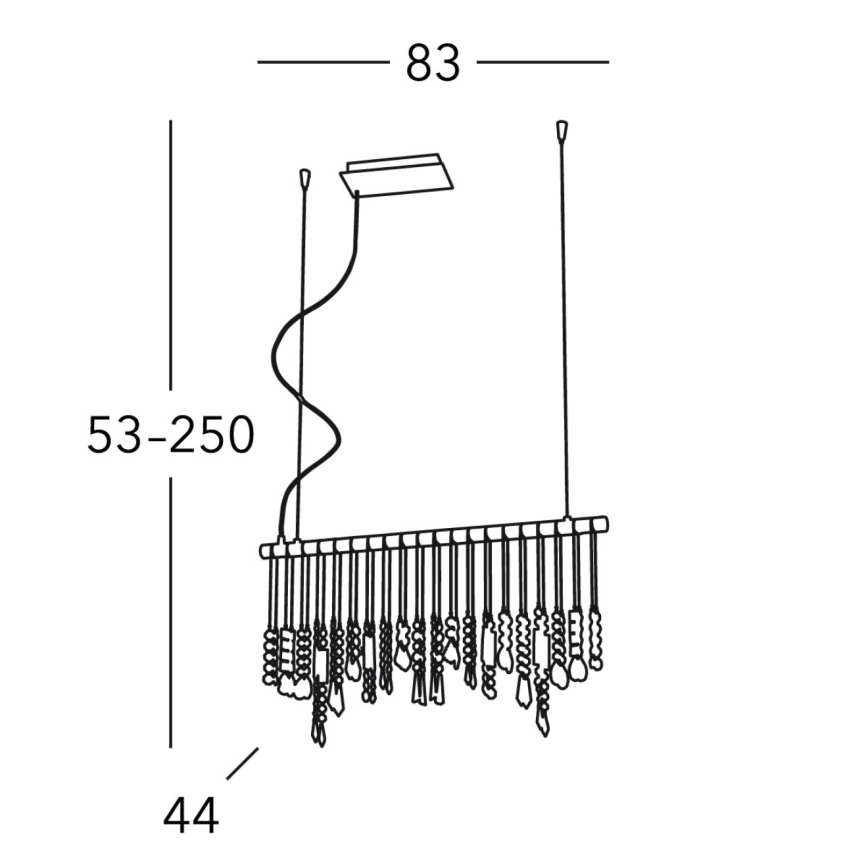 Kolarz 104.85.5 - Lampadario di cristallo a sospensione STRETTA 5xG9/40W/230V cromo lucido