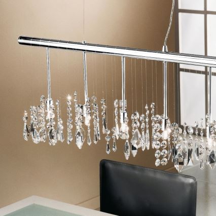 Kolarz 104.87.5 - Lampadario di cristallo a sospensione STRETTA 7xG9/40W/230V cromo lucido